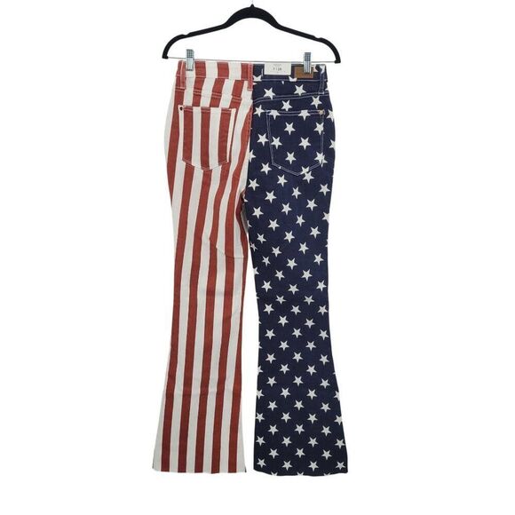 Judy Blue USA Flag High Waist Flare‎ Jeans 7/28 Cotton Patriotic Stars Stripes - Picture 10 of 14